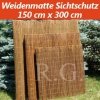 Weidenmatte Sichtschutz Rollzaun 150 cm x 300 cm